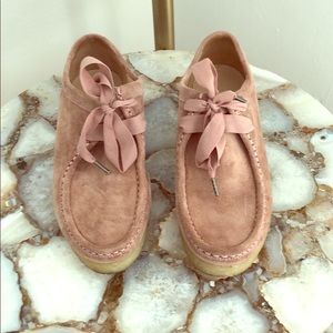 Ulla Johnson Velvet Wallabee in Rose size 36